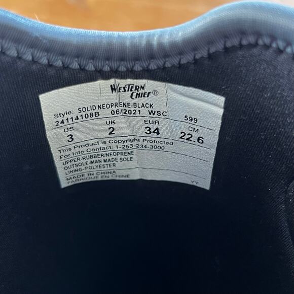 NWT Western Chief Kids Waterproof Neoprene Boots Black Insulated Size US 3 Youth - Picture 7 of 10
